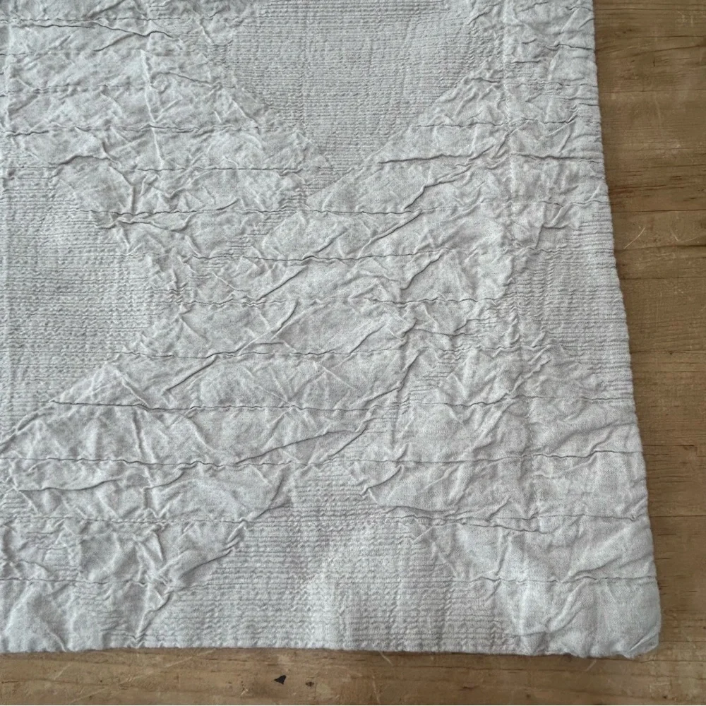 Crate & Barrel Cotton Linen Crinkle Texture Euro Pillow Sham